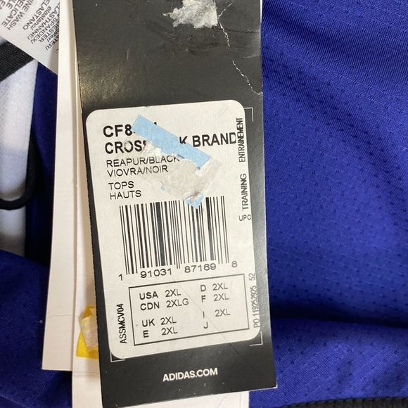 Adidas Cross Back Sports Bra Blue Active Womens Size 2XL - Picture 2 of 5